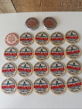 Vintage Milk Caps- Lot of 22
